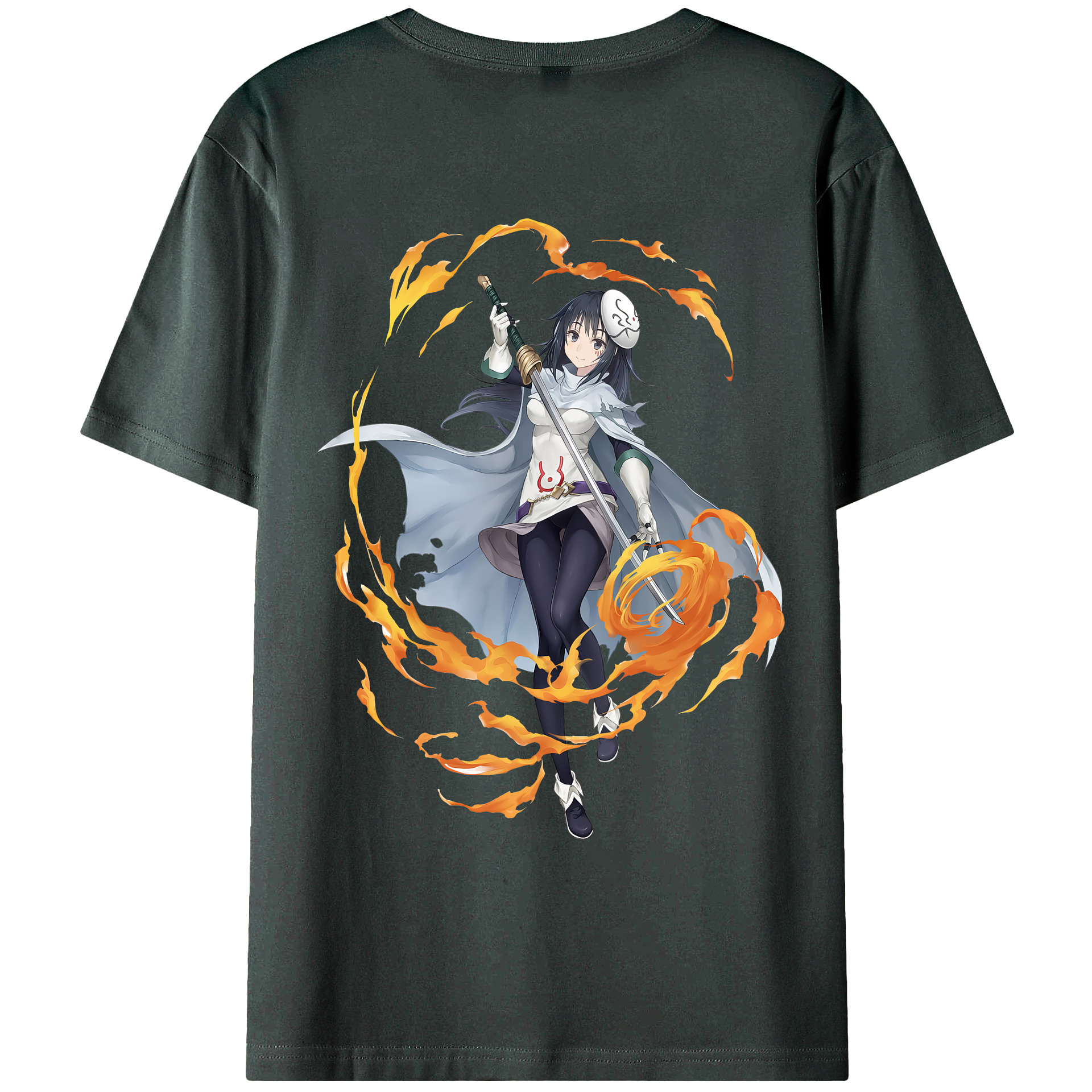 （画像用） 転スラ Regarding Reincarnated to Slime 綿100％ メンズ半袖Tシャツ（バックプリント） 通気性